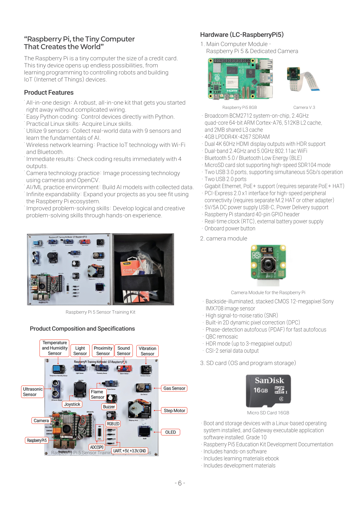 Raspberry Pi 5 Training Kit Board Layout